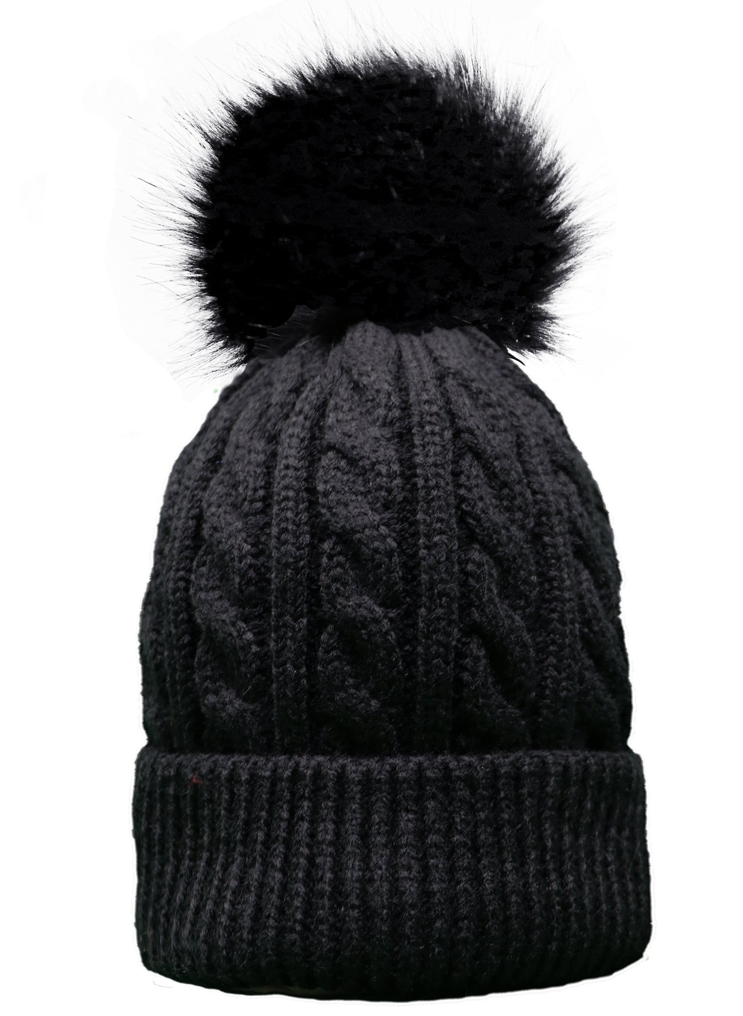 Kids Cable Knitted Pom Pom Hat