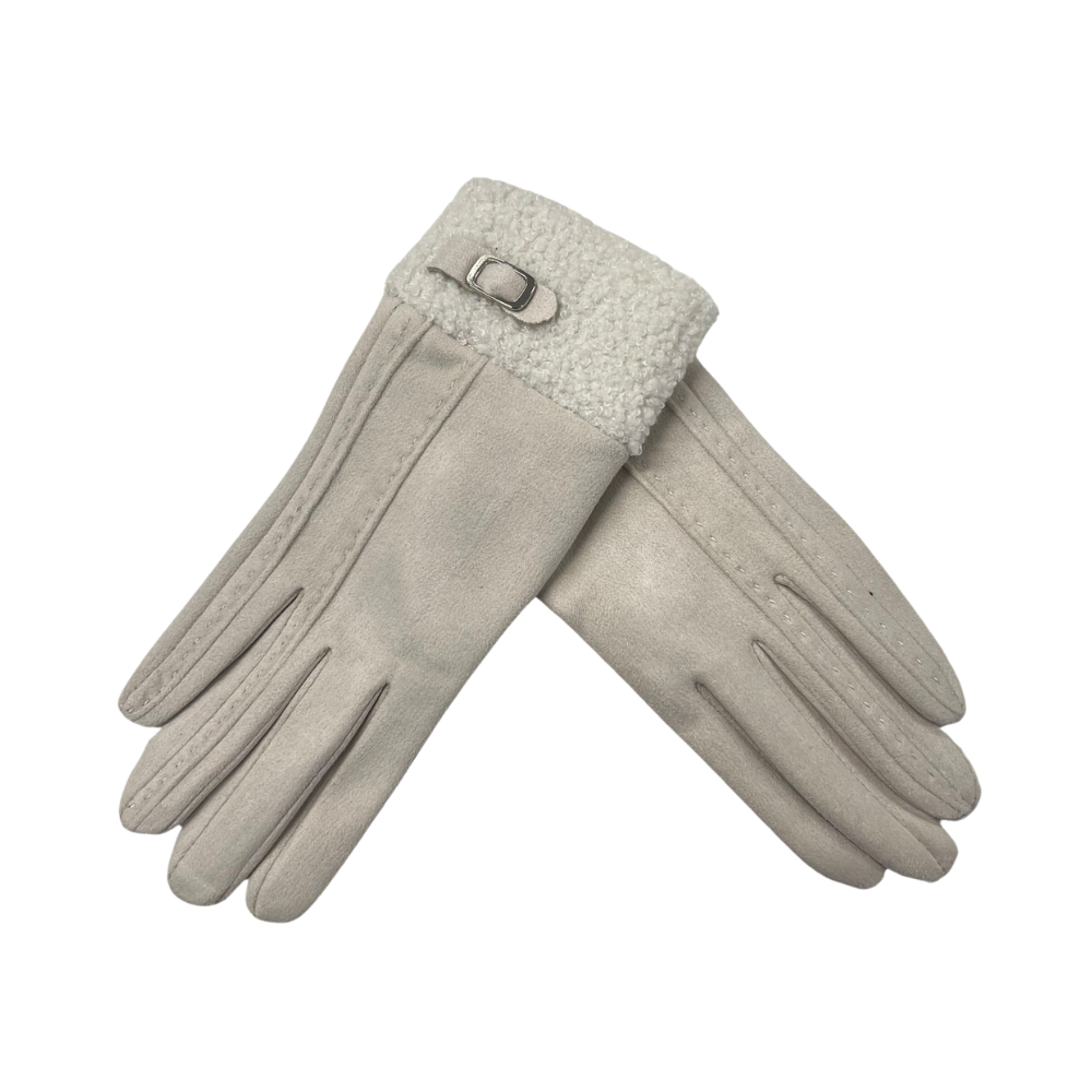 Gants à boucle en fausse fourrure de mouton avec boucle