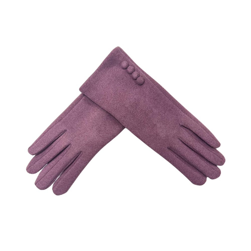 Four Button Touchscreen Plain Colour Gloves