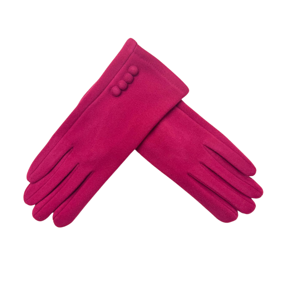 Four Button Touchscreen Plain Colour Gloves