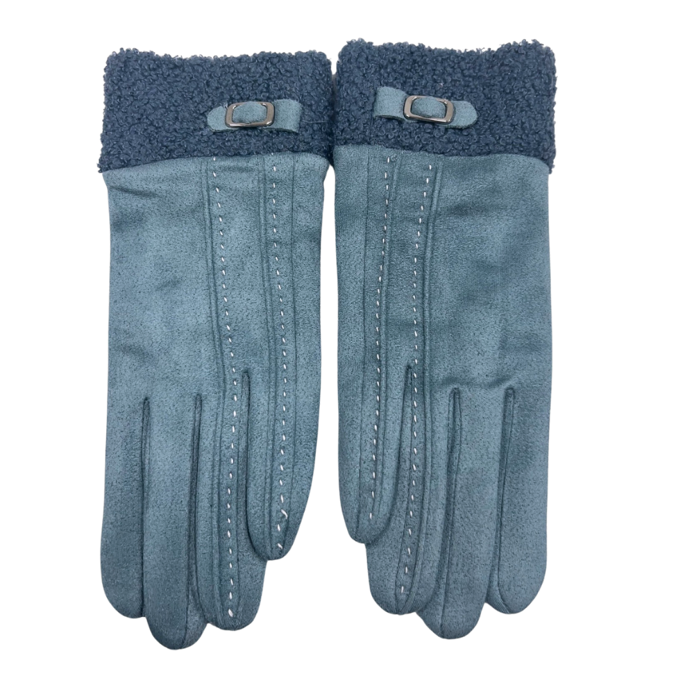 Gants à boucle en fausse fourrure de mouton avec boucle