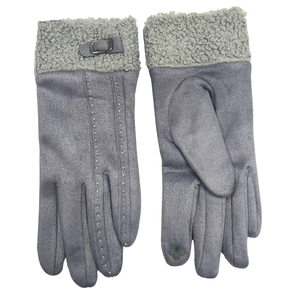 Gants à boucle en fausse fourrure de mouton avec boucle