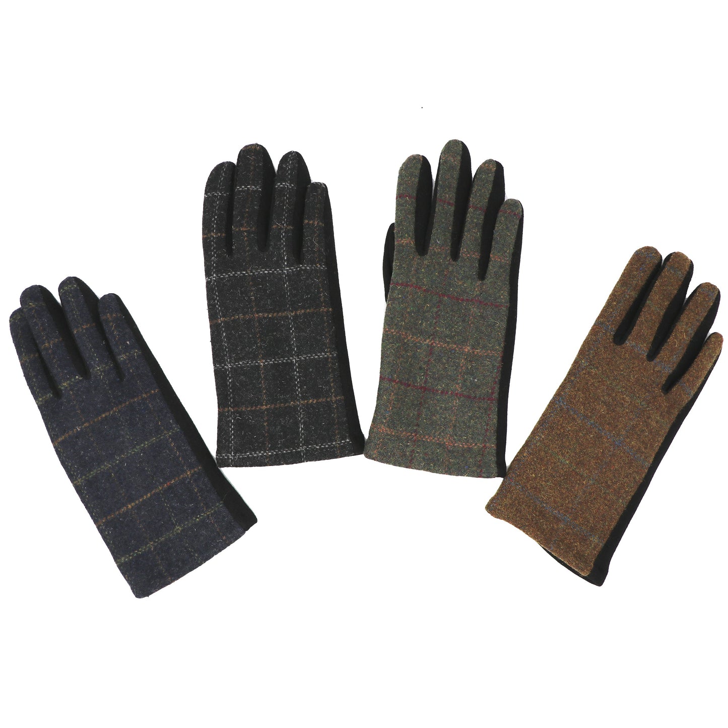 Gants tartan traditionnels pour hommes, taille unique, compatibles avec écran tactile