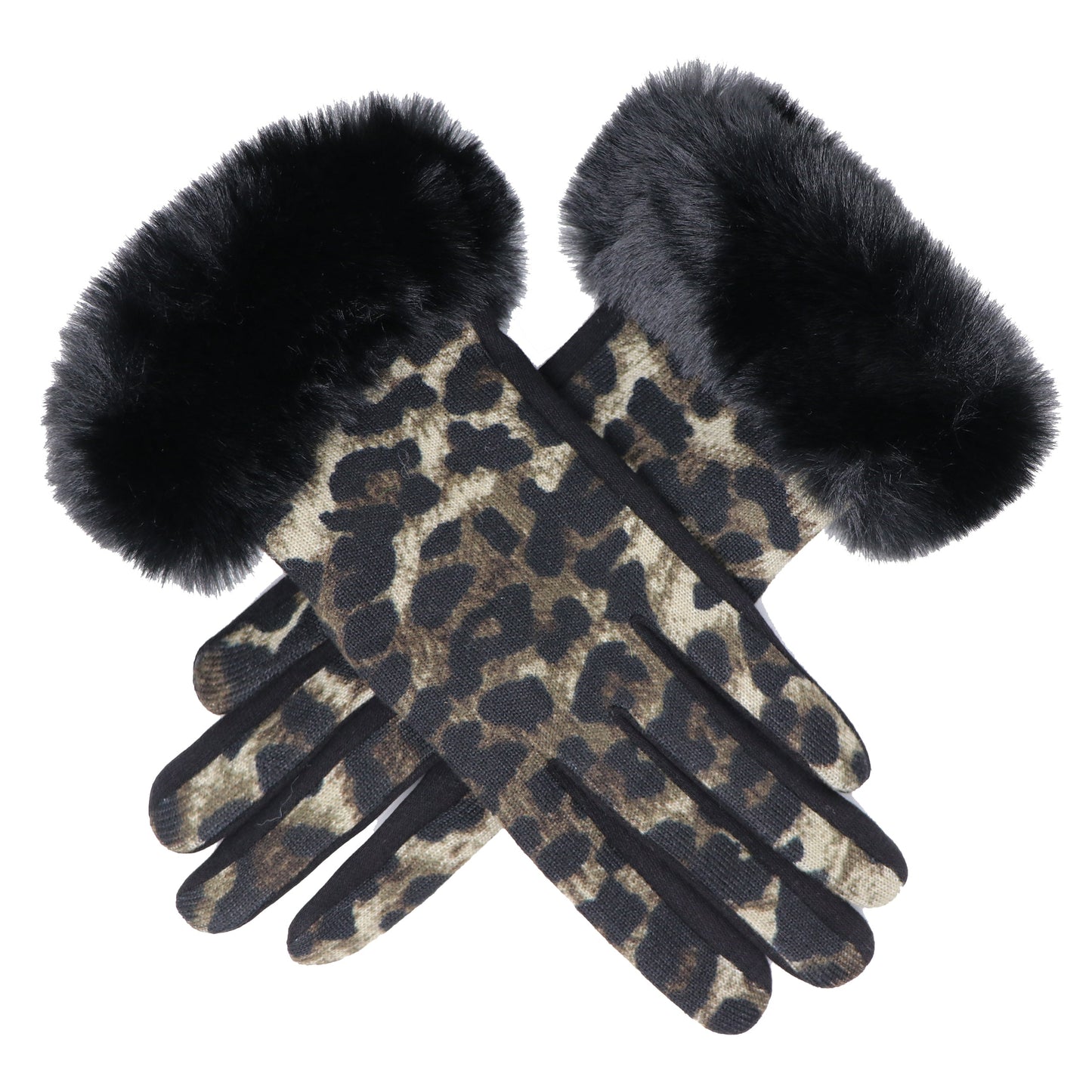 Gants de luxe Panther en fausse fourrure, compatibles avec écran tactile, taille unique