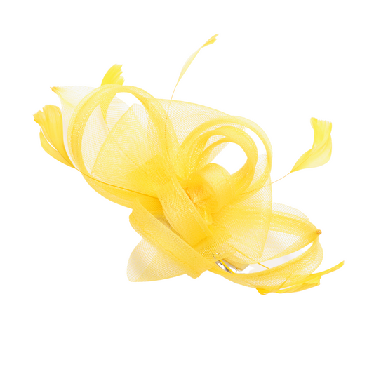 Yellow Fascinator With Clip