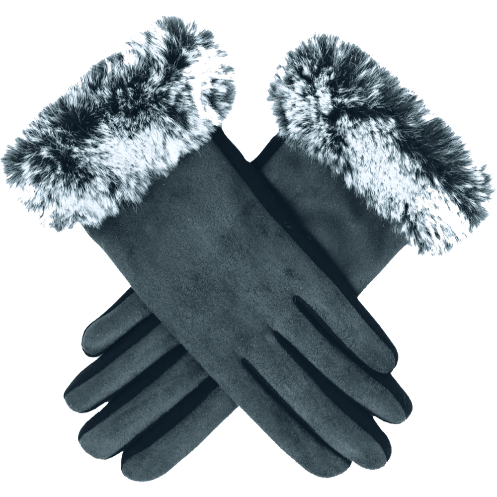 Large Trim Faux-Fur Gloves