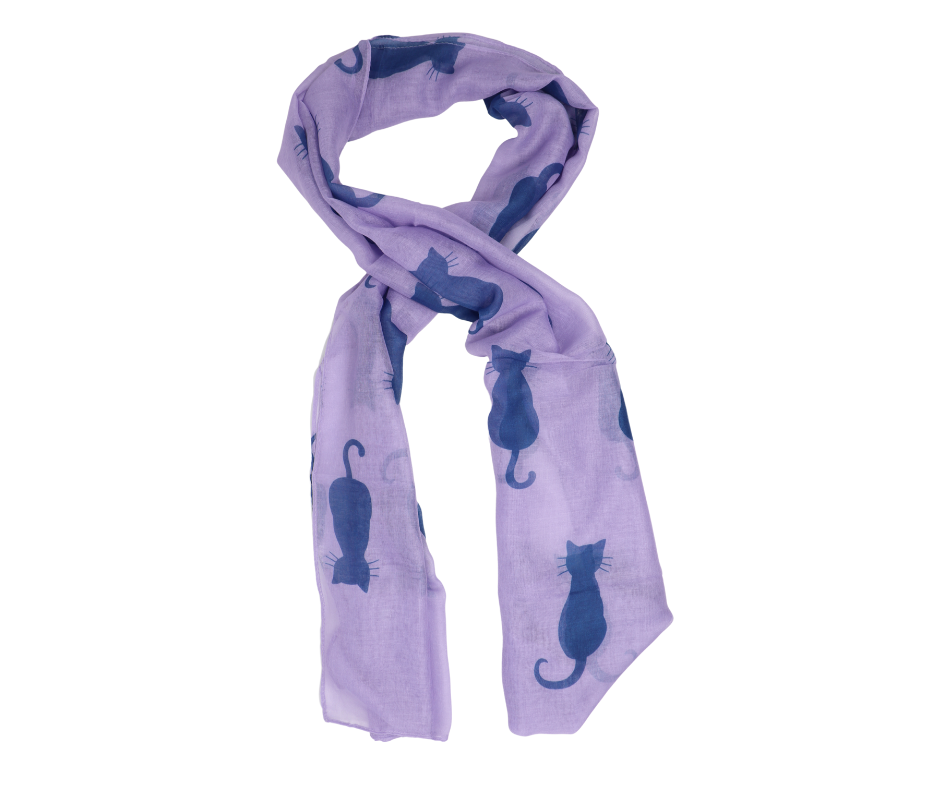 Lightweight Cat Print Scarf