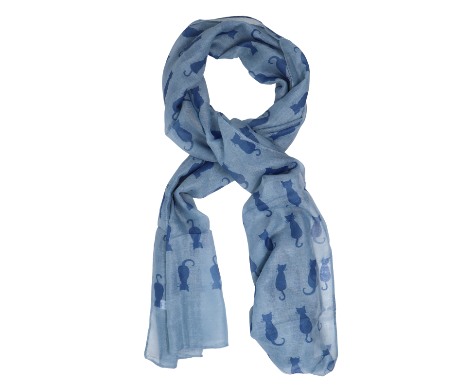 Lightweight Cat Print Scarf