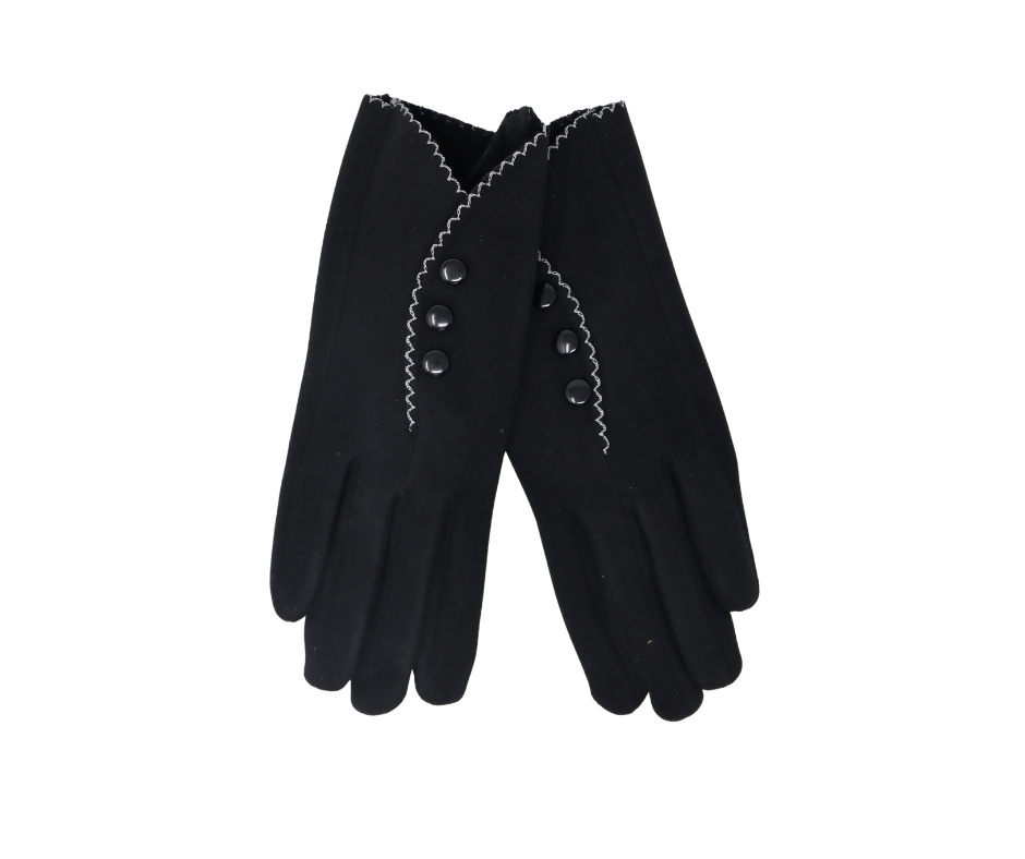 Faux-Sleeve Gloves Curved with Three Buttons