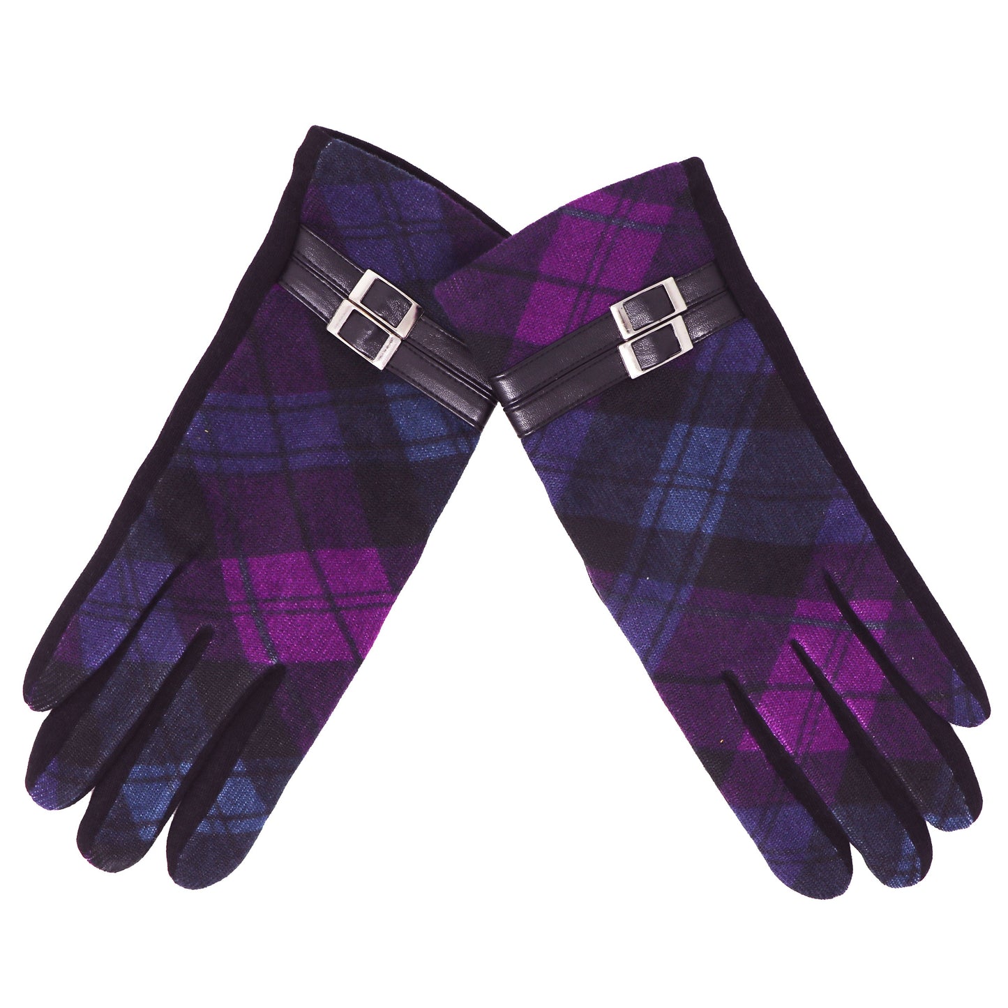 Woman’s Check Buckle Belt Glove, One Size