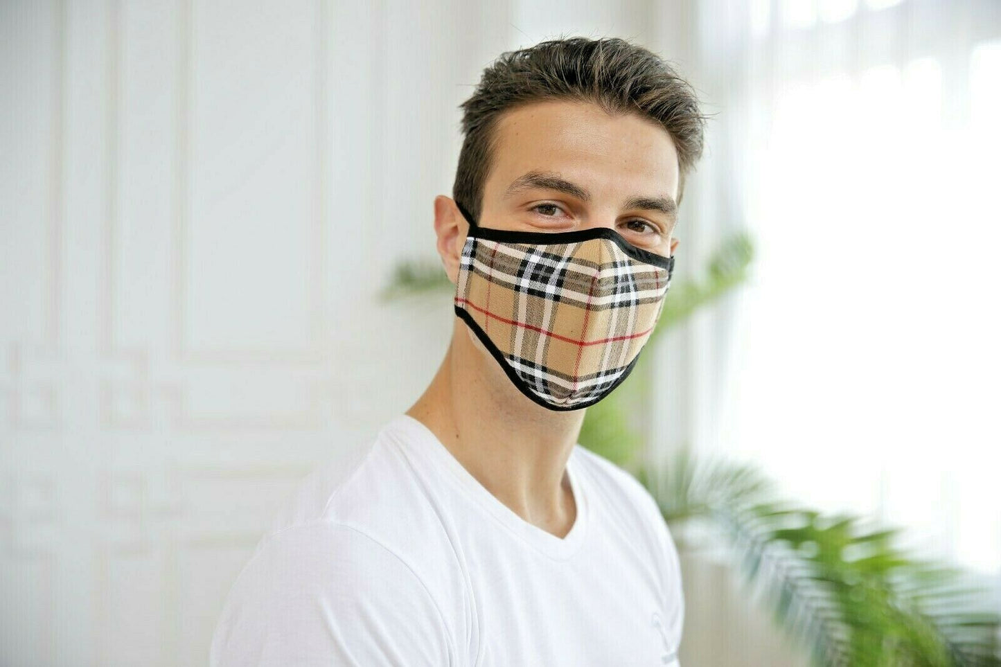 Masque facial tartan respirant traditionnel